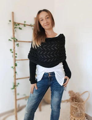Stylish Boho Knitted Wrap – Cozy and Versatile for All Seasons
