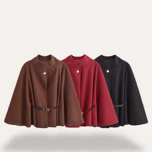 Elegant Wool Cape Coat for Women