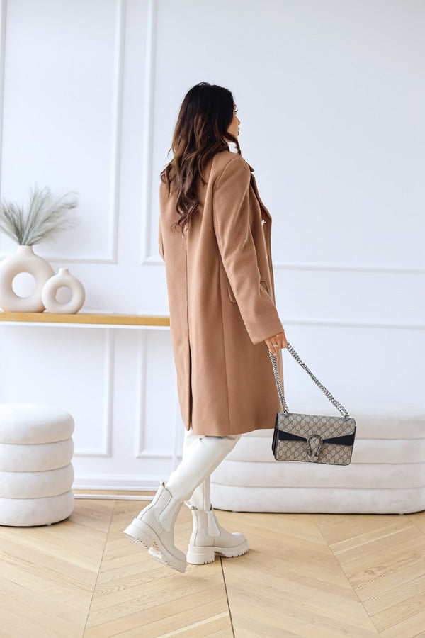 Chic Women's Long Loose Coat | Button-Down Design