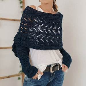 Stylish Boho Knitted Wrap – Cozy and Versatile for All Seasons