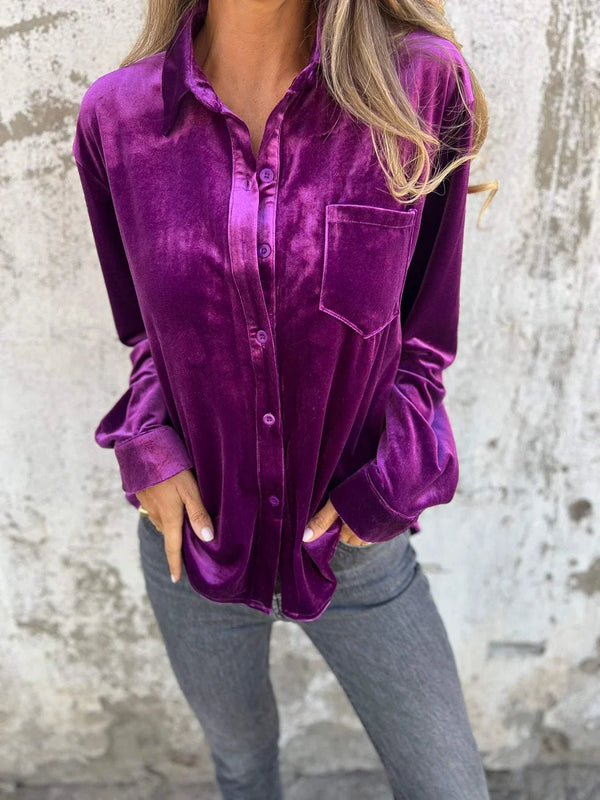 Luxurious Velvet Shirt | Trendy Autumn Style 2025
