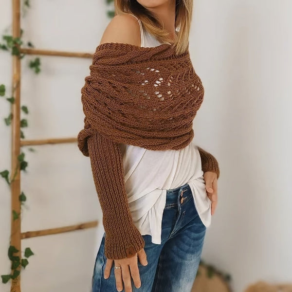 Stylish Boho Knitted Wrap – Cozy and Versatile for All Seasons
