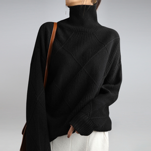 Luxurious Cashmere Turtleneck Sweater for Women - Relaxed Fit