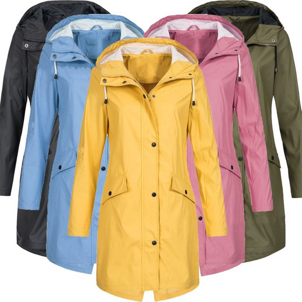 Lightweight Waterproof Windproof Hooded Raincoat for Women