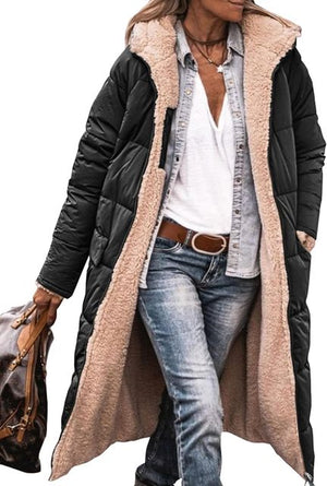 Stylish Reversible Long Winter Coat with Padding
