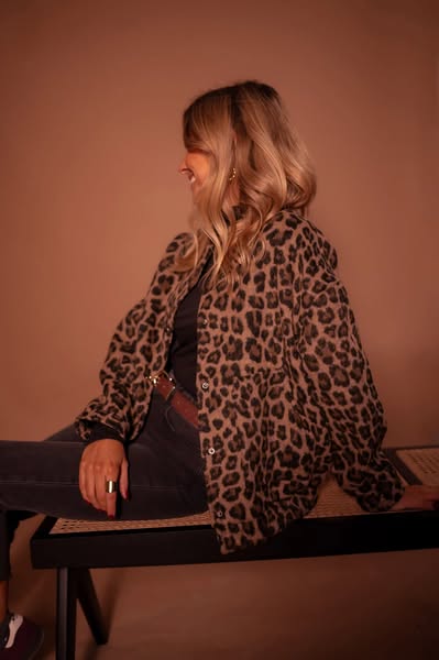 Stylish Women's Leopard Print Bomber Jacket