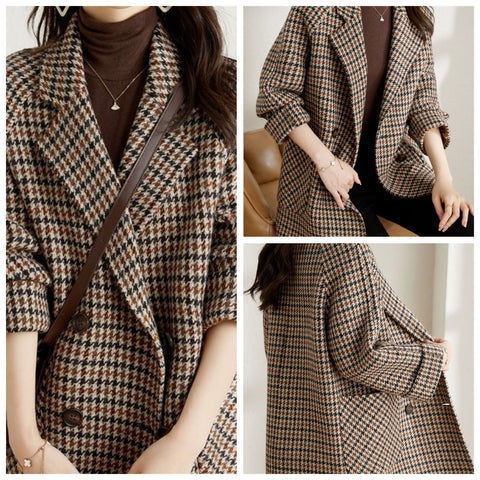 Stylish Women's Checkered Jacket - Trendy Design