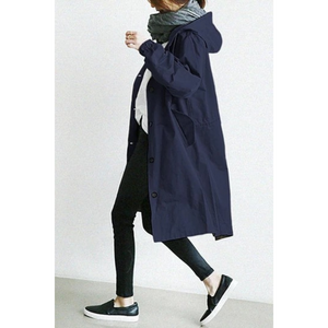 Chic Hooded Long Trench Coat – Stylish & Practical