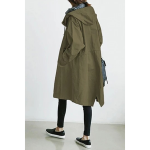 Chic Hooded Long Trench Coat – Stylish & Practical