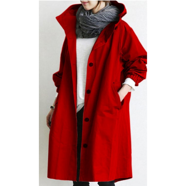 Chic Hooded Long Trench Coat – Stylish & Practical