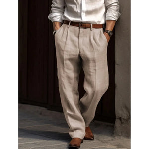 Comfortable Men's Classic Trousers with Flexible Waistband