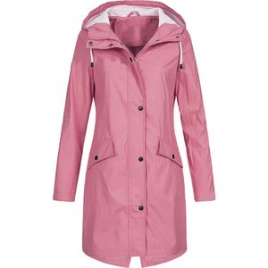 Lightweight Waterproof Windproof Hooded Raincoat for Women