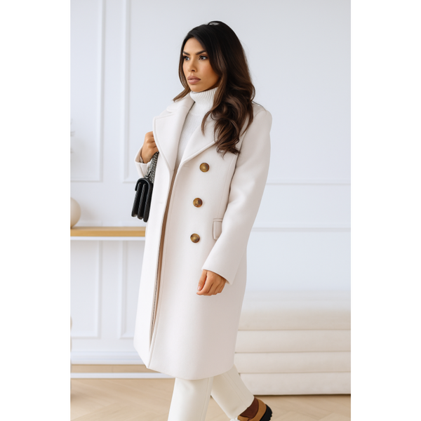 Chic Women's Long Loose Coat | Button-Down Design
