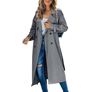 Stylish Women's Long Trench Coat - Elegant Design