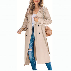 Stylish Women's Long Trench Coat - Elegant Design