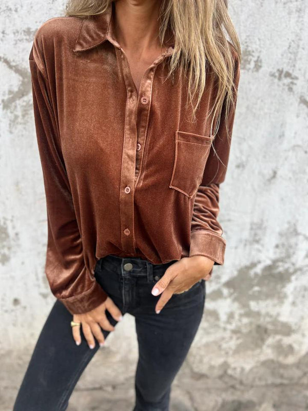 Luxurious Velvet Shirt | Trendy Autumn Style 2025