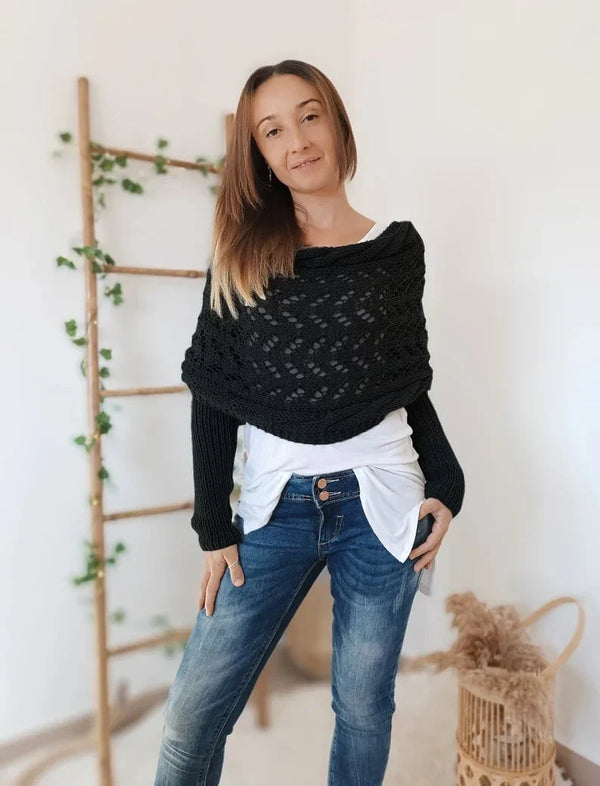Stylish Boho Knitted Wrap – Cozy and Versatile for All Seasons
