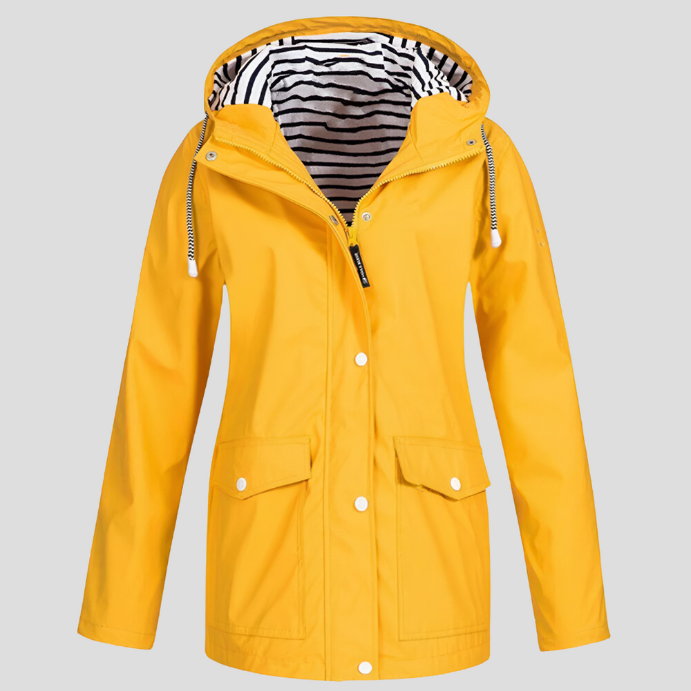 Stylish Women's Hooded Jacket - Water-Resistant & Wind-Resistant