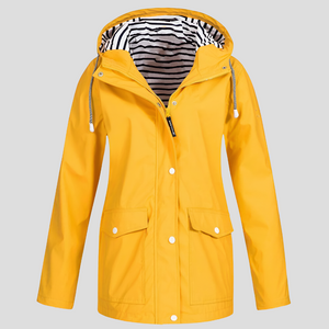 Stylish Women's Hooded Jacket - Water-Resistant & Wind-Resistant