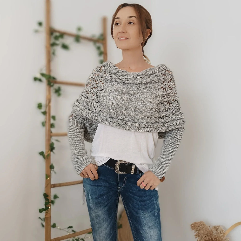 Stylish Boho Knitted Wrap – Cozy and Versatile for All Seasons