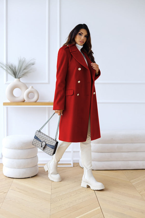 Chic Women's Long Loose Coat | Button-Down Design