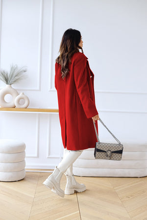 Chic Women's Long Loose Coat | Button-Down Design