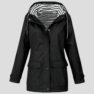 Stylish Women's Hooded Jacket - Water-Resistant & Wind-Resistant