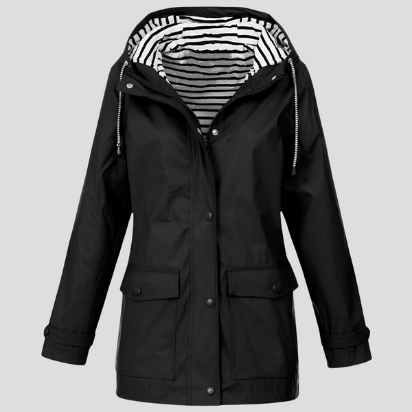 Stylish Women's Hooded Jacket - Water-Resistant & Wind-Resistant