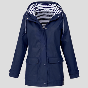 Stylish Women's Hooded Jacket - Water-Resistant & Wind-Resistant