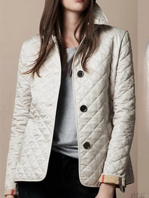 Stylish Quilted Jacket for Women with Cozy Turned-Down Collar