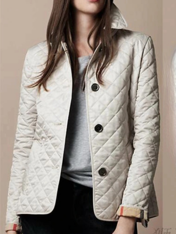 Stylish Quilted Jacket for Women with Cozy Turned-Down Collar