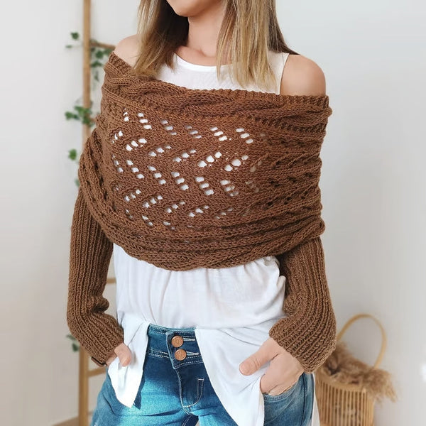 Stylish Boho Knitted Wrap – Cozy and Versatile for All Seasons