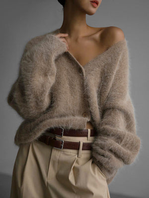 Elegant Women's Fine Wool Cardigan