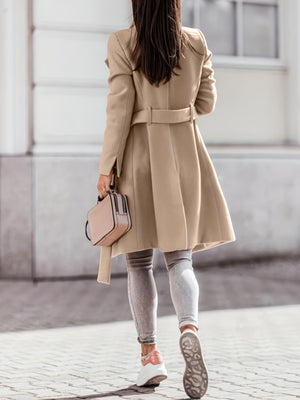 Stylish Long Women's Trench Pea Coat