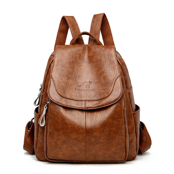 Stylish Anti-Theft Leather Backpack for Women