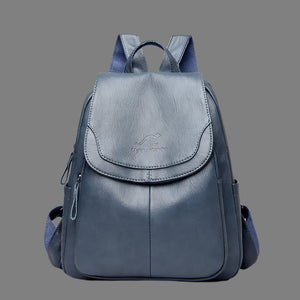 Stylish Anti-Theft Leather Backpack for Women