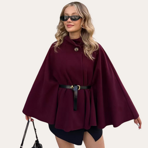 Elegant Wool Cape Coat for Women