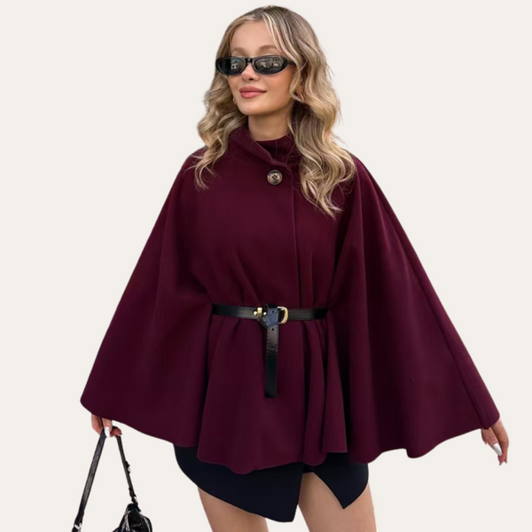 Elegant Wool Cape Coat for Women