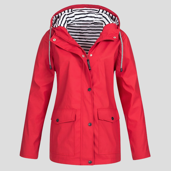 Stylish Women's Hooded Jacket - Water-Resistant & Wind-Resistant