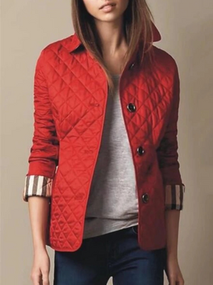 Stylish Quilted Jacket for Women with Cozy Turned-Down Collar