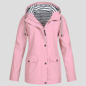 Stylish Women's Hooded Jacket - Water-Resistant & Wind-Resistant