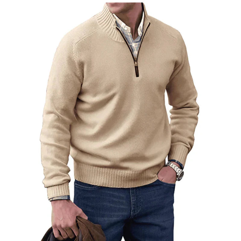 Stylish Men's Quarter Zip Sweater Comfortable Fit