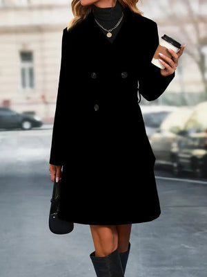Stylish Women's Double-Breasted Trench Pea Coat
