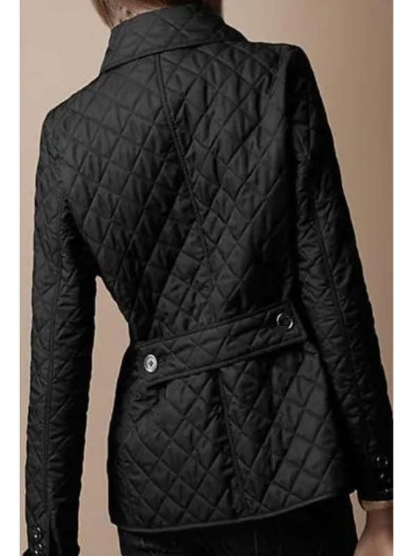 Stylish Quilted Jacket for Women with Cozy Turned-Down Collar