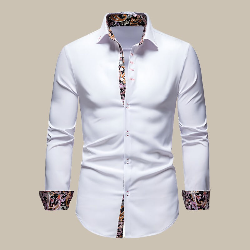 Elegant Floral Print Men's Shirt