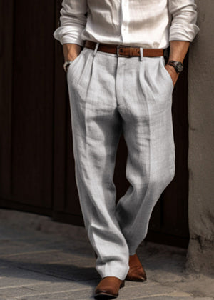 Comfortable Men's Classic Trousers with Flexible Waistband