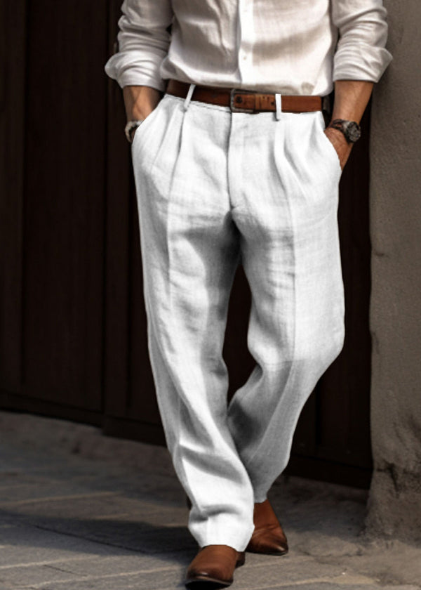 Comfortable Men's Classic Trousers with Flexible Waistband
