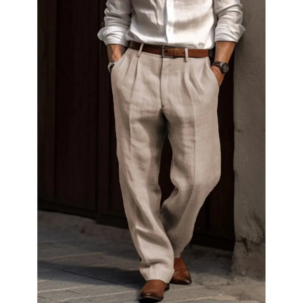 Comfortable Men's Classic Trousers with Flexible Waistband