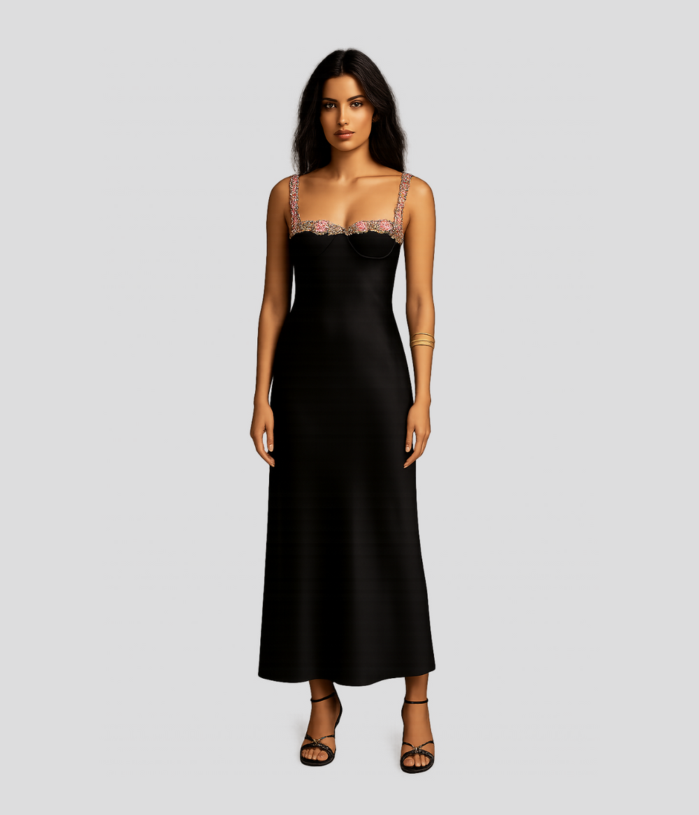 Nova | Women's Elegant Embroidered Midi Dress