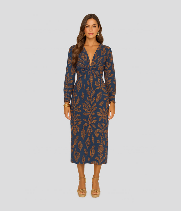 Talia | Women's Chic Satin Knot Dress